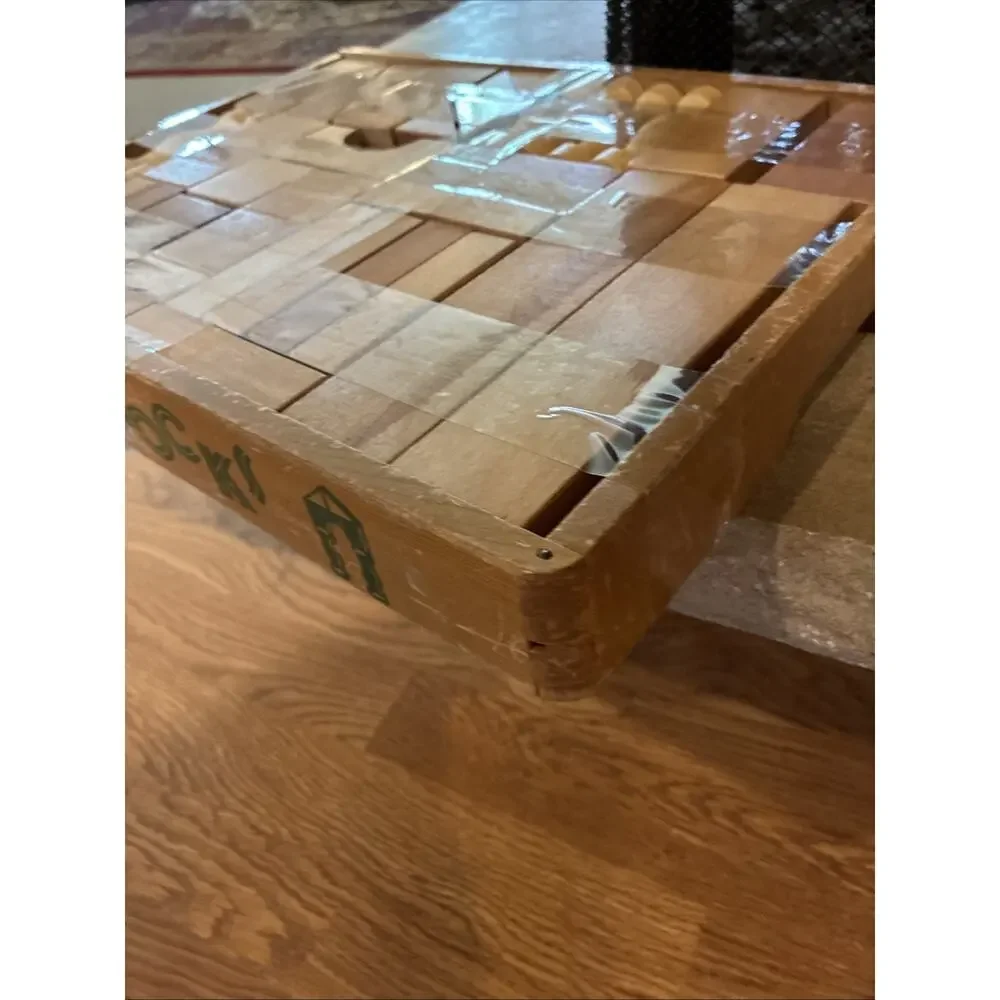 Vintage Kindergarten Wood Blocks Wooden Blocks - Natural Minimalist - 43 Pieces